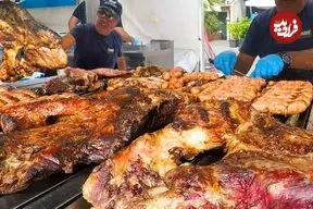 ببینید| غذای خیابانی در ایتالیا؛ تهیه هات داگ، استیک و کالباس در میلان