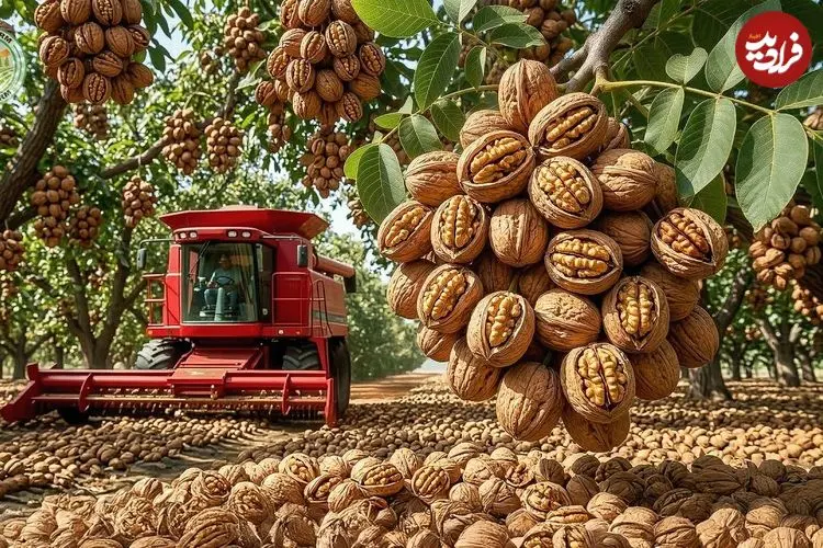 ببینید| چگونه هزاران تن گردو برداشت و فرآوری می کنند؟