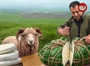 ببینید| غذای روستایی در آذربایجان؛ تهیه پنیر سنتی و پخت خاچاپوری در کوهستان