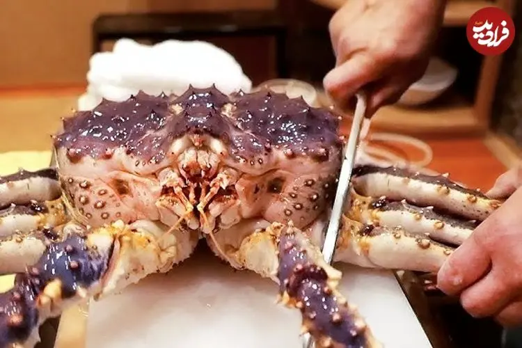ببینید| غذای خیابانی در ژاپن؛ تهیه چند غذای لوکس با شاه خرچنگ آلاسکایی در ساپورو
