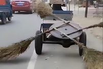 (ویدیو) سریع ترین روش برای جارو زدن خیابان 