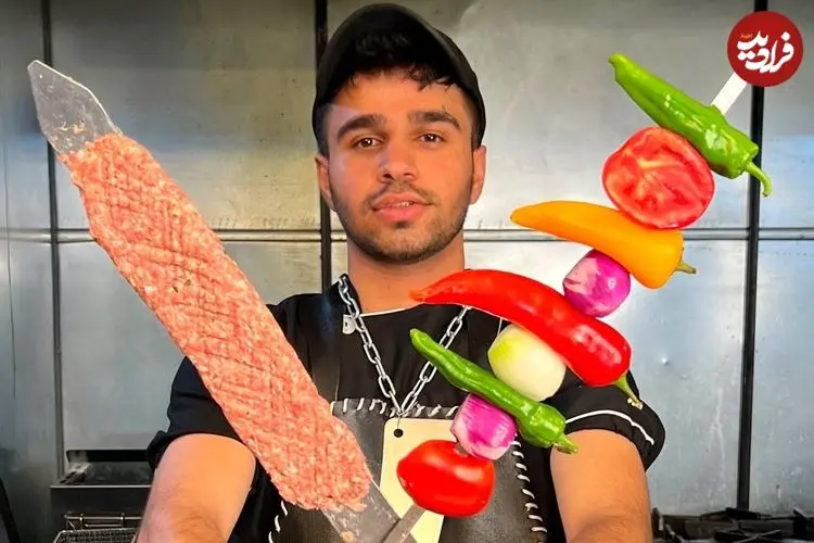 ببینید| غذای خیابانی در ایران؛ تهیه کباب بناب با گوشت بره و گوساله