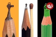 تصاویر؛ خلاقیت استثنایی هنرمندی که روی «نوک مداد» مجسمه می‌سازد