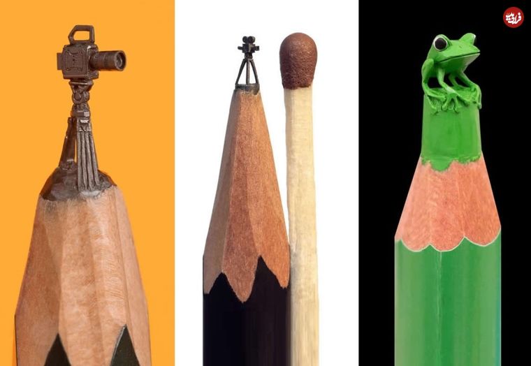 تصاویر؛ خلاقیت استثنایی هنرمندی که روی «نوک مداد» مجسمه می‌سازد