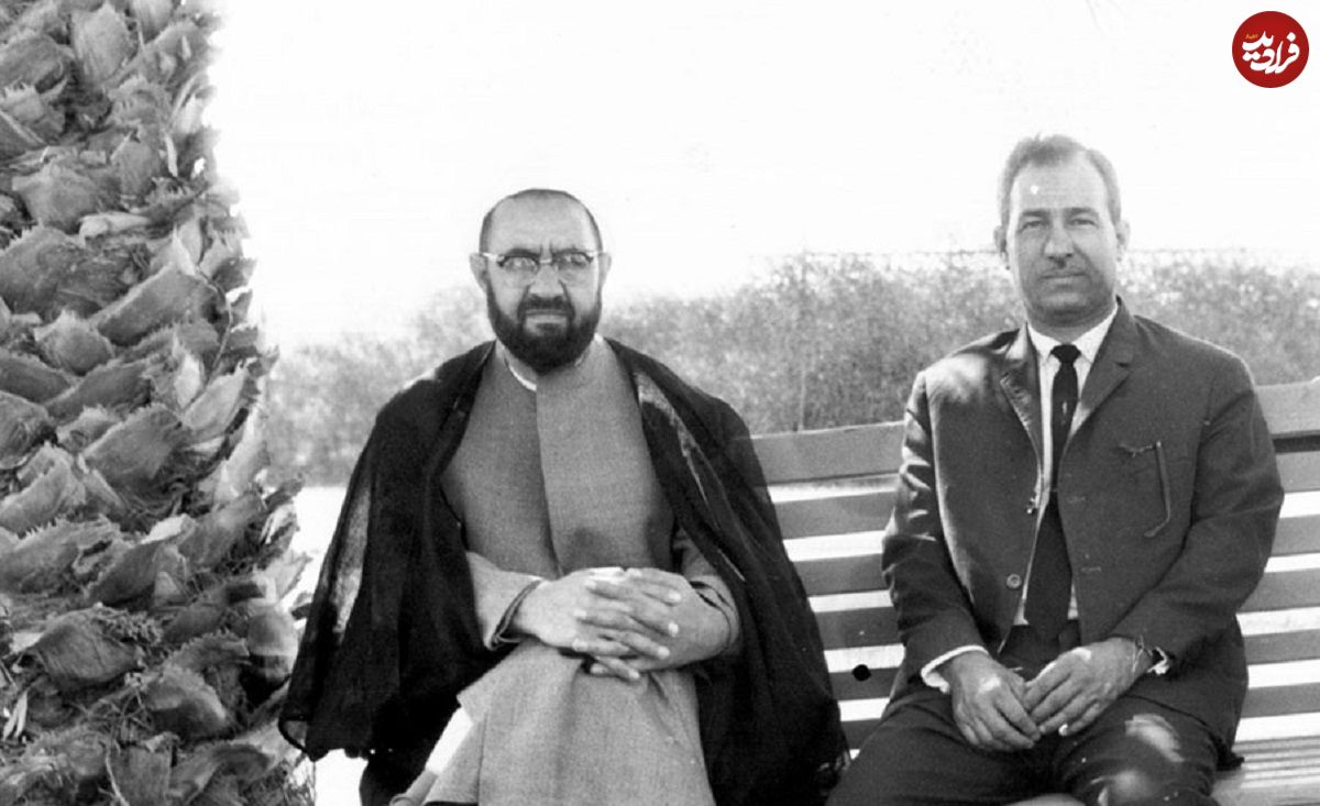 عکس؛ سفر در زمان؛ «آیت الله مطهری در کنار اولین فرزندش در کودکی»؛ دهه 30