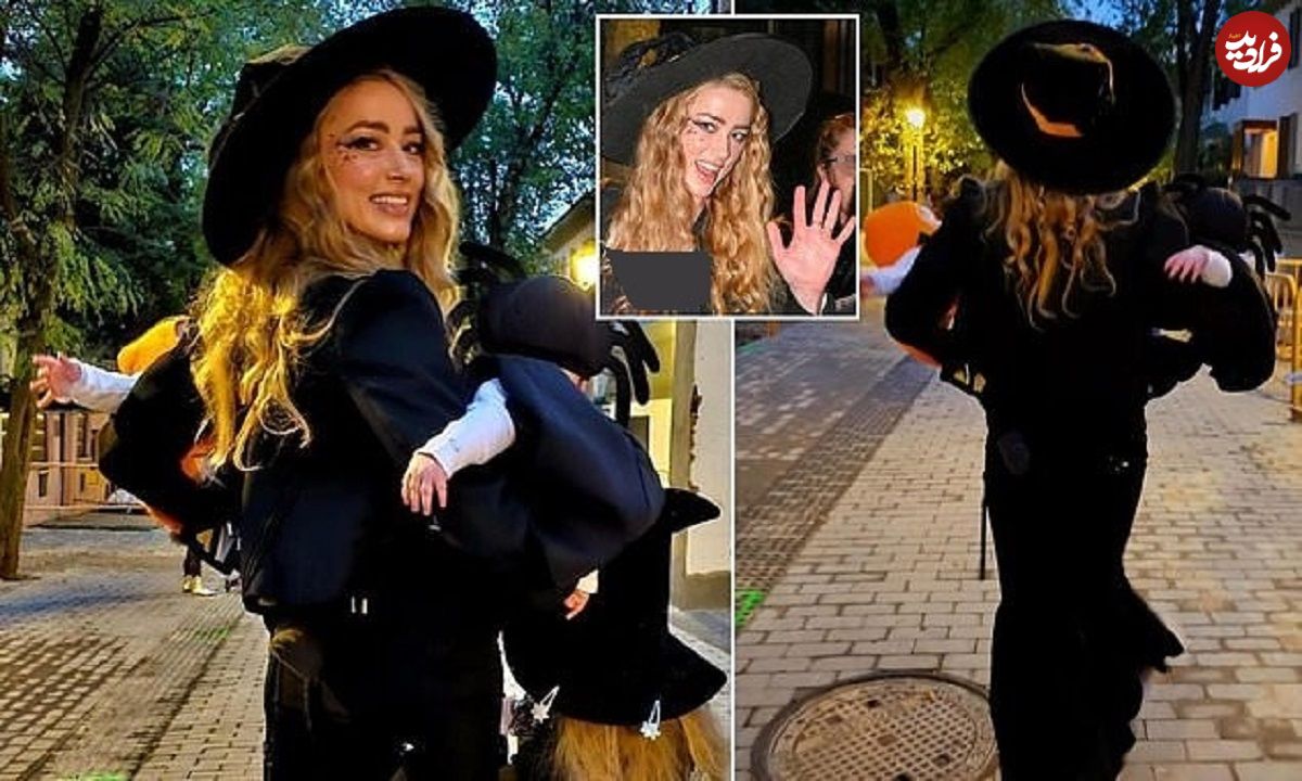 تصاویر؛ امبر هرد برای اولین بار با دوقلوهایش در مادرید اسپانیا دیده شد