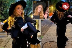 تصاویر؛ امبر هرد برای اولین بار با دوقلوهایش در مادرید اسپانیا دیده شد