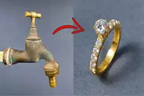 (ویدئو) فرآیند دیدنی ساخت حلقه نگین دار با استفاده از شیرآب قدیمی