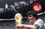 عکس؛ سفر در زمان؛ «مارادونا در حال دست دادن با پله»؛ سال 1369
