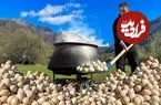 ببینید| غذای روستایی در آذربایجان؛ پخت صدها تخم مرغ و تهیه ترشی با آنها در طبیعت