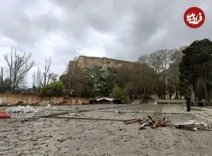 شکاف‌های جدید در قلعه فلک‌الافلاک در پی حمله هوایی