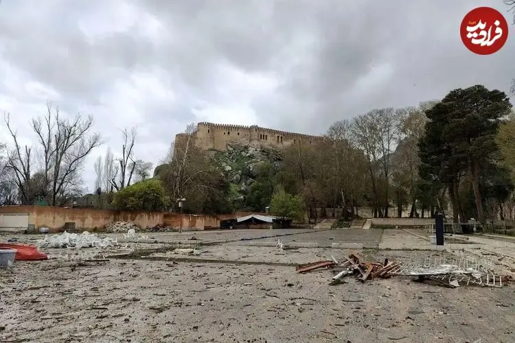 شکاف‌های جدید در قلعه فلک‌الافلاک در پی حمله هوایی