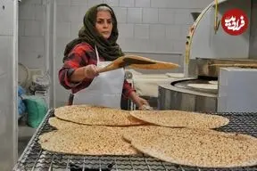 ببینید| غذای خیابانی در ایران؛ مراحل دیدنی پخت نان تافتون کنجدی در تهران