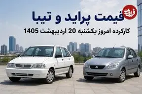 قیمت پراید و تیبا کارکرده امروز یکشنبه 20 اردیبهشت 1405