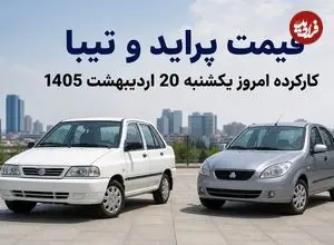 قیمت پراید و تیبا کارکرده امروز یکشنبه 20 اردیبهشت 1405