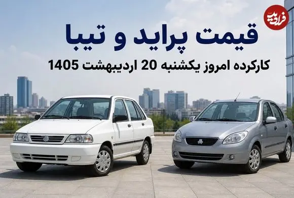 قیمت پراید و تیبا کارکرده امروز یکشنبه 20 اردیبهشت 1405
