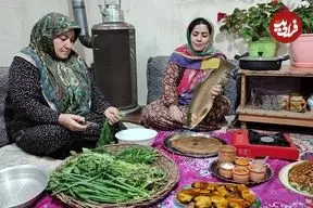 ببینید| غذای روستایی در ایران؛ پخت سبزی پلو با ماهی و تهیه پنیر تازه در روستا