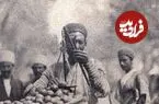عکس| سفر زمان؛ میوه‌فروش دوره‌گرد و خرش در یکی از خیابان‌های تهران در دوران قاجار