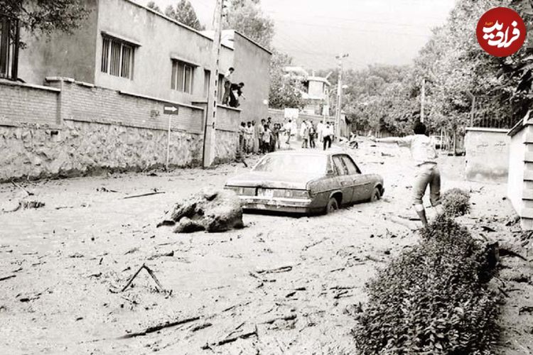 (عکس) سفر به ایران قدیم؛ روز تلخ تهران؛ تصویری از سیل تجریش در تابستان ۱۳۶۶