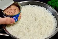 ببینید| طرز تهیه یک غذای ساده با برنج و تن ماهی 