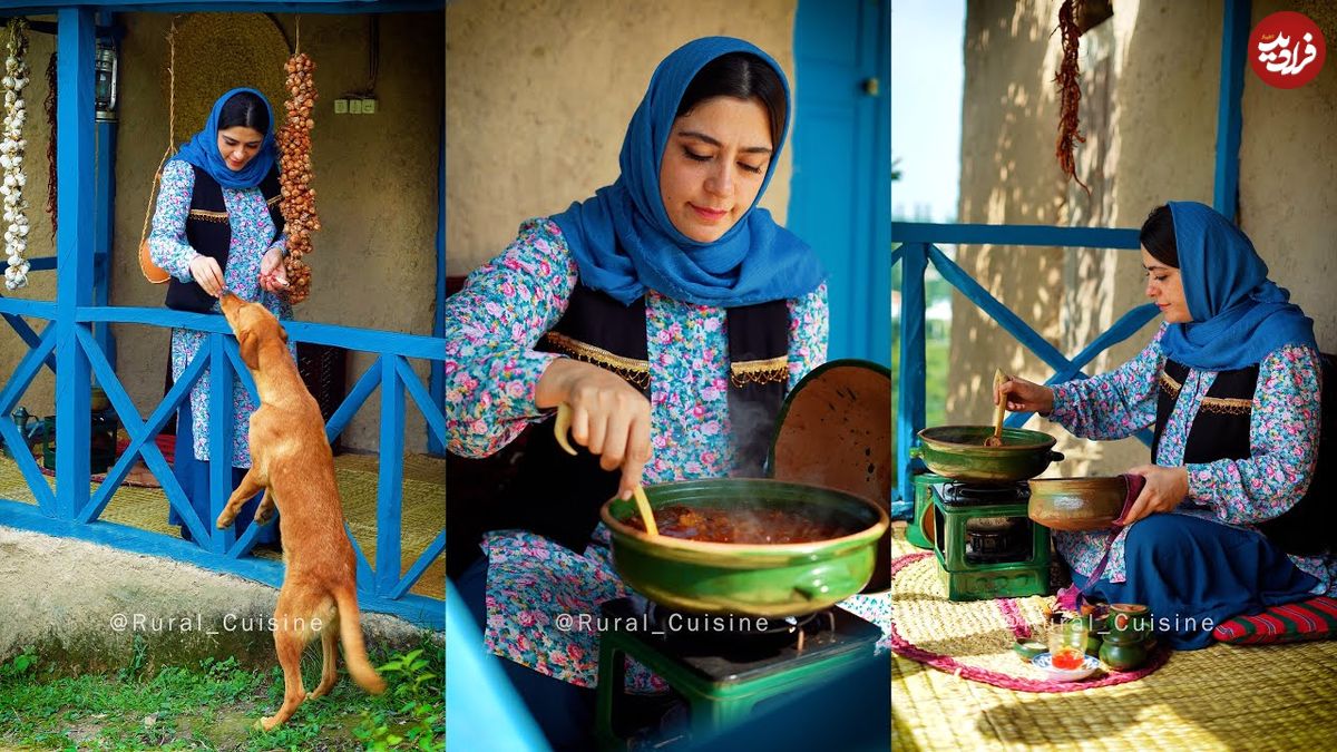 ببییند؛ غذای روستایی در ایران؛ پخت خورشت آلو قیسی در روستاهای رامسر