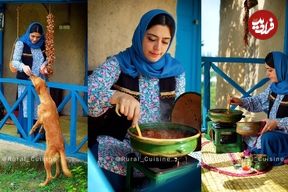 ببییند؛ غذای روستایی در ایران؛ پخت خورشت آلو قیسی در روستاهای رامسر