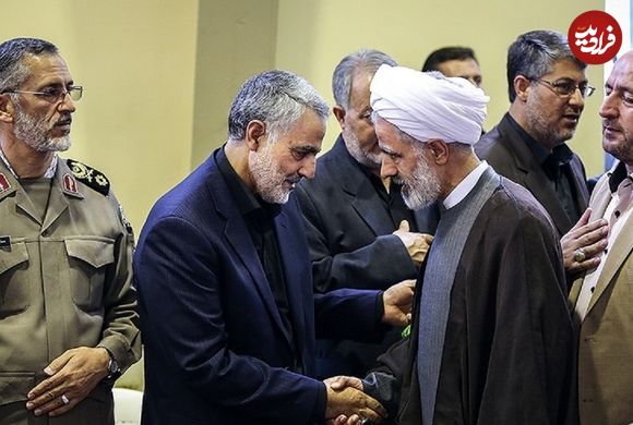 تصاویر؛ «جهانگیری، عارف و محسن رضایی» در مراسم ترحیم مادر سردار سلیمانی؛ سال 92