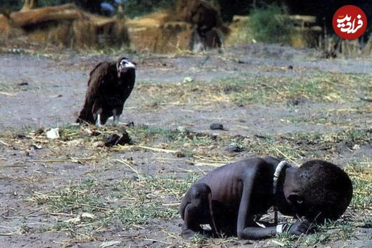 «لاشخور و دختر قحطی‌زده»؛ ماجرای یکی از تکان‌دهنده‌ترین عکس‌های تاریخ 