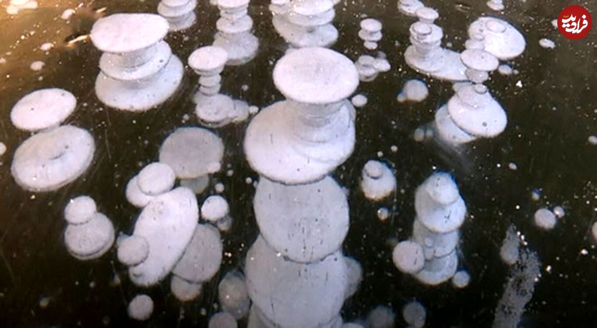 (عکس) حباب‌های طبیعیِ شگفت انگیز در کانادا که از یخ و متان ساخته شده!