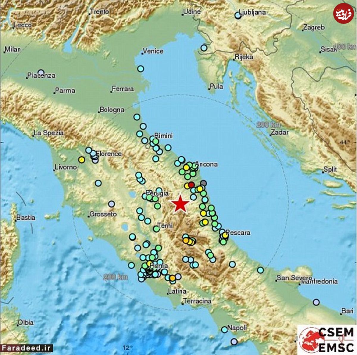 زلزله شدیدی مرکز ایتالیا را لرزاند