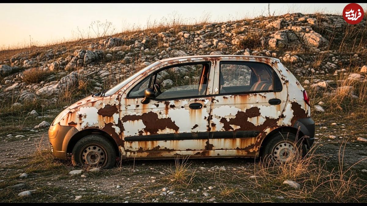 ببینید؛ مراحل دیدنی احیای یک خودروی ماتیز زنگ زده و رها شده مدل سال 1998