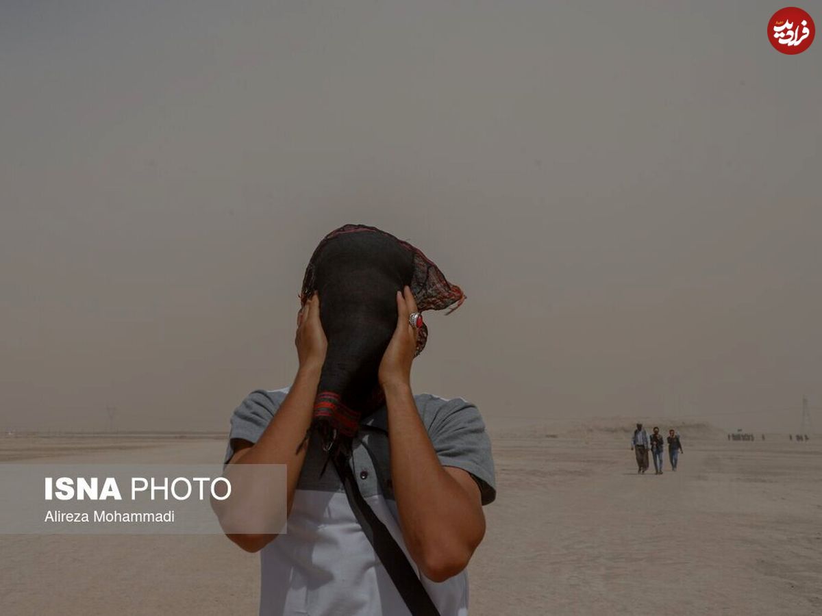 تصاویر/ وقوع گرد و غبار  شدید در مرز شلمچه