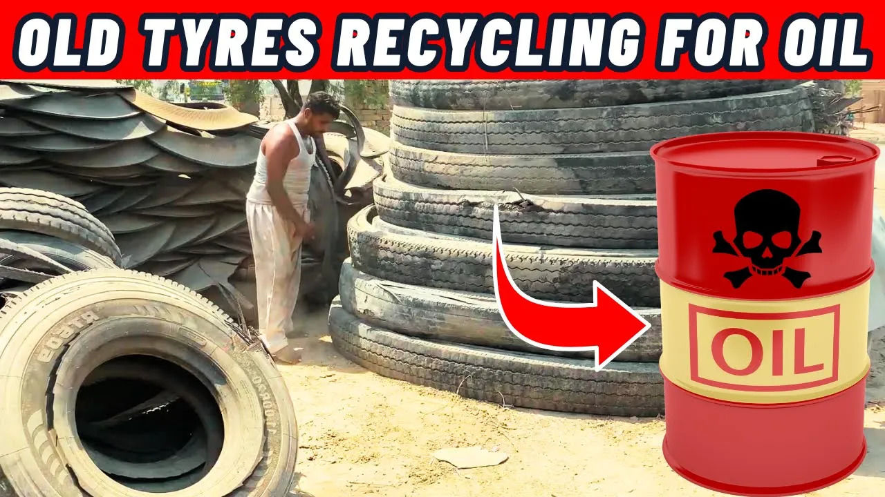 (ویدئو) فرآیند برش و بازیافت دیدنی لاستیک های قدیمی در پاکستان