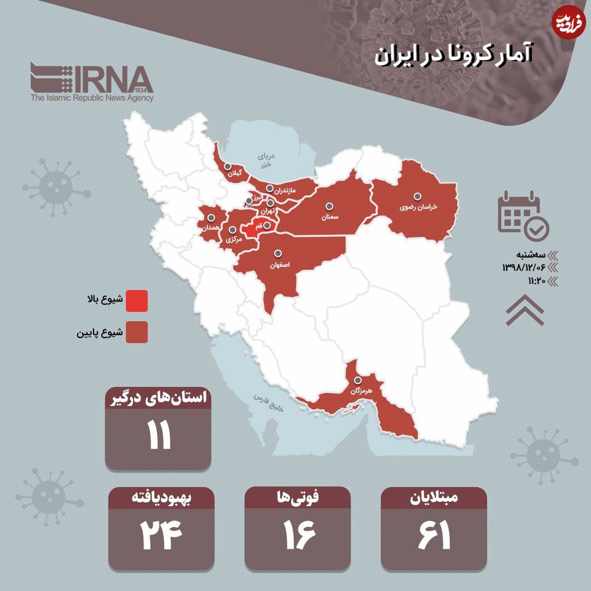 تصویر/ آمار کرونا در ایران