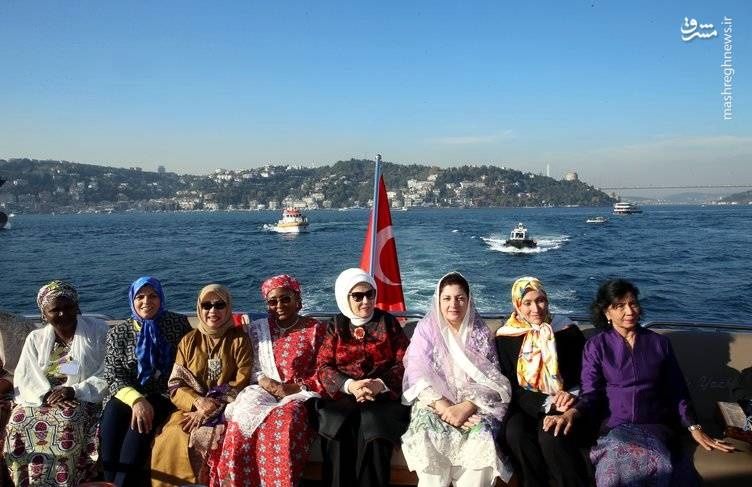 تصاویر/ همسر جهانگیری در ضیافت ناهار همسر اردوغان