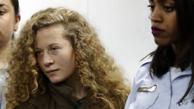 دختر فلسطینی که به سرباز اسرائیلی سیلی زد، آزاد شد