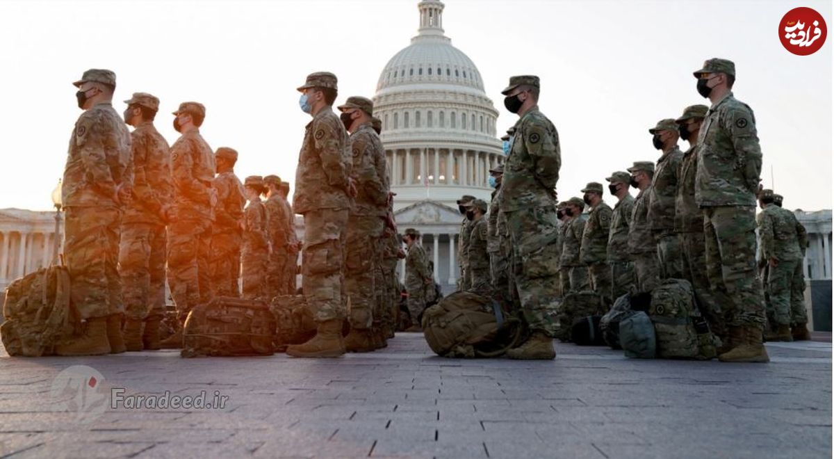 ۱۰۰۰۰ سرباز مسلح آمریکا در مراسم تحلیف جو بایدن