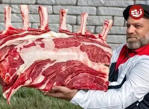 ببینید| غذای روستایی در آذربایجان؛ مراحل دیدنی تهیه استیک توسط یک آشپز ماهر 