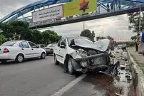(ویدئو) موتور پژو ۲۰۶ بعد از تصادف با پراید به بیرون پرتاب شد!