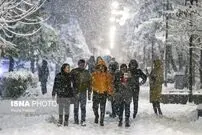 (تصاویر) شب برفی همدان