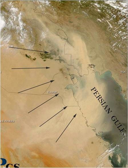 چهار استان ایران، محصور در غبار عربی
