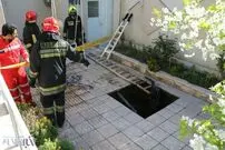 عکس/ چاه فاضلاب یک مرد را در مشهد بلعید