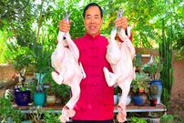 ببینید؛ غذای روستایی در چین؛ پخت غذا با دو عدد خروس و فلفل تند در روستا
