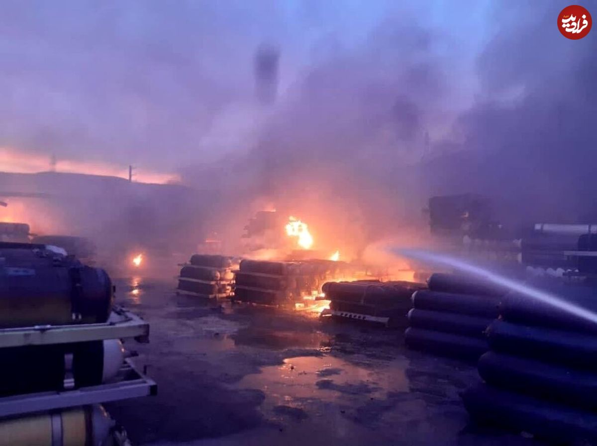 تصاویر/ آتش‌سوزی گسترده در خاوران