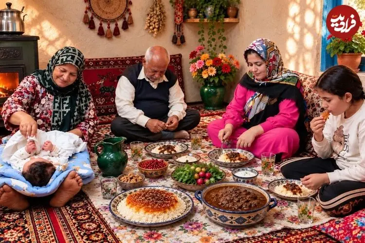 ببینید| غذای روستایی در ایران؛ پخت خورشت فسنجان و کباب کوبیده با مرغ