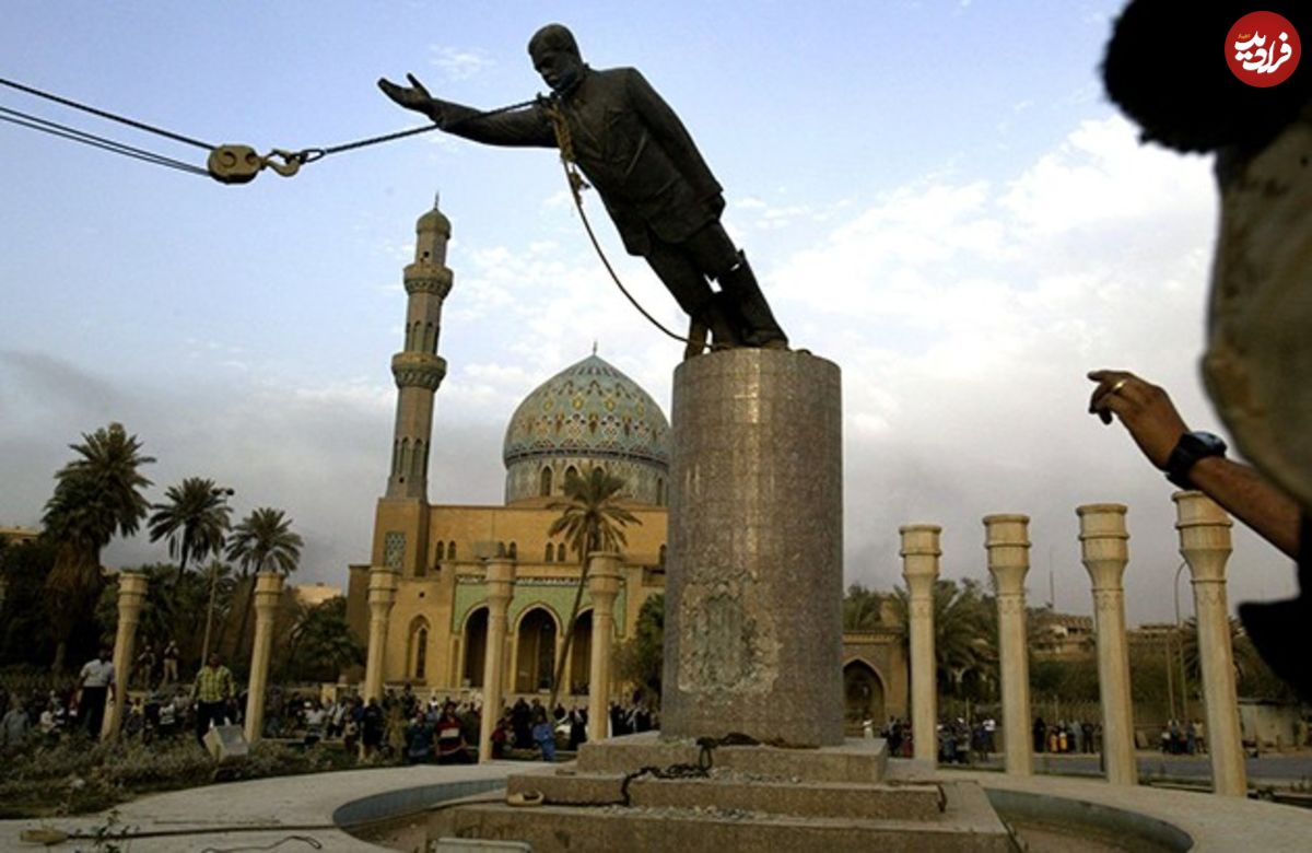 ماجرای فریب‌کارانه پایین‌کشیدن مجسمه صدام