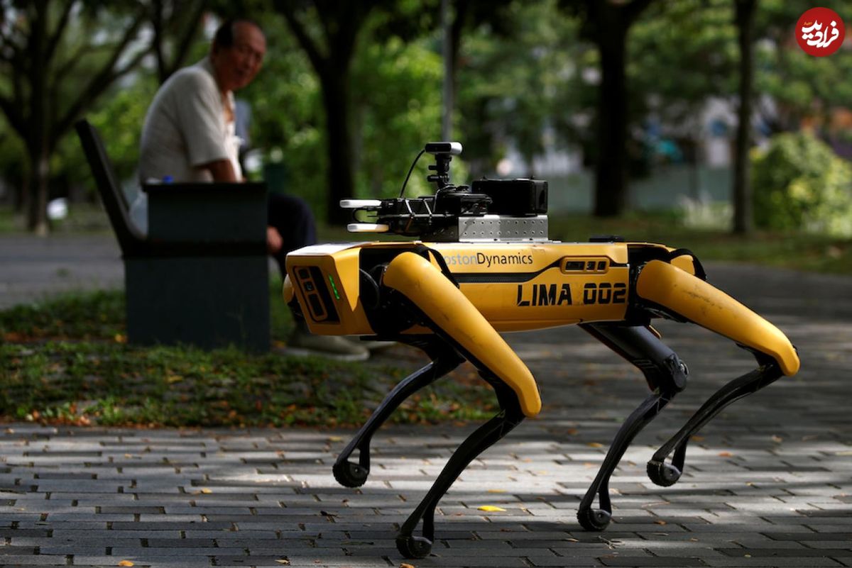 فاصله اجتماعی در سنگاپور با ربات "اسپات"
