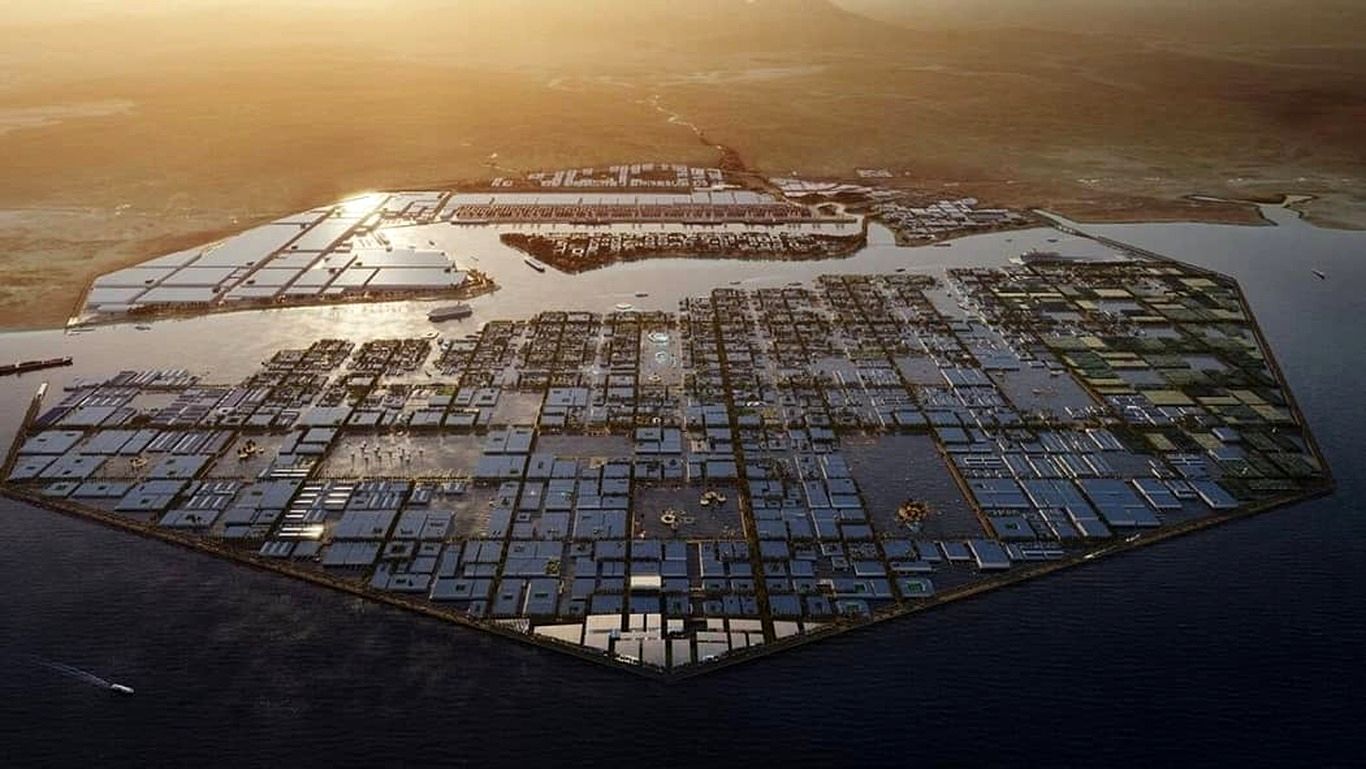 (ویدئو) رمز و راز ساخت بزرگترین شهر شناور جهان در عربستان