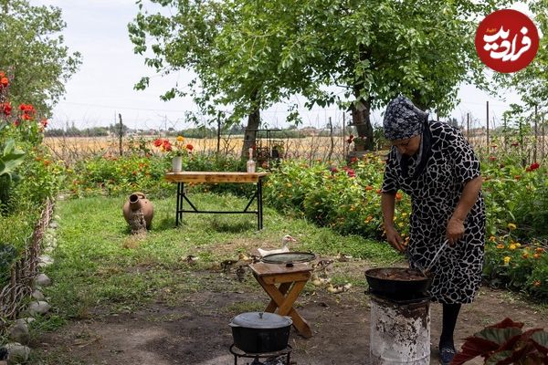 ببینید؛ غذای روستایی در آذربایجان؛ پخت کوکوی بادمجان در طبیعت