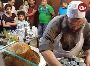 ببینید| غذای خیابانی در مصر؛ مهارت آشپز خیابانی در تهیه ساندویچ جگر در قاهره